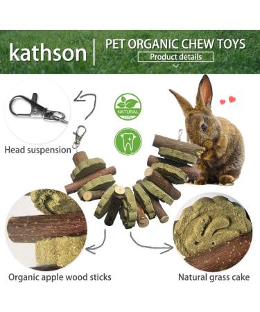 Bunny Chew Toys for Teeth Grinding - Organic Bamboo & Fruitwood Sticks for Rabbits, Guinea Pigs, Hamsters - 2 Count Pack - Includes Alfalfa Cakes - Natural and Safe - Buy Online on SooperMarket.com