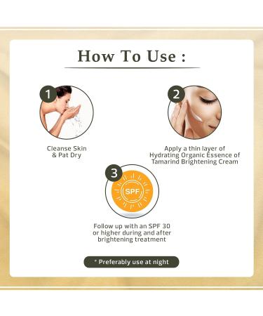Organic Tamarind Extract Skin Brightening Cream - 1.7 fl oz - Dark Spot Cream for Body & Face - Glycerin Infused for Men & Women - Buy Online on SooperMarket.com