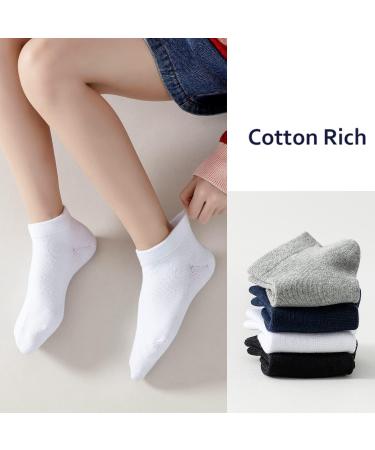 EPEIUS Kids Low Cut Socks 6 Pack - Seamless No Show Socks for Girls/Boys in Small Black/White/Grey - Buy Online on SooperMarket.com