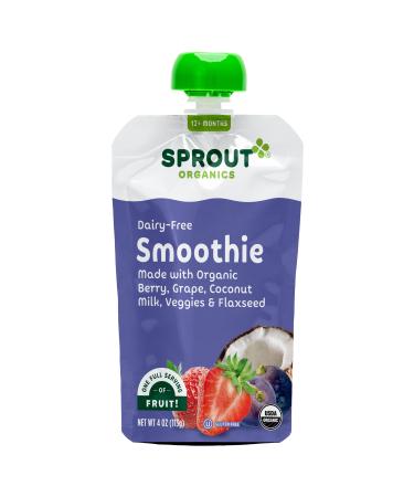 Sprout Organic Smoothie Berry Grape with Coconut Milk Veggies & Flax Seed 4 oz ( 113 g)