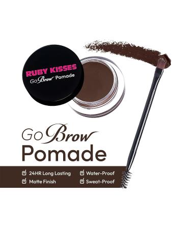 Ruby Kisses Go Brow Pomade - Dark Brown | Water-resistant, Long-lasting, Smudge-proof Eyebrows - Buy Online on SooperMarket.com