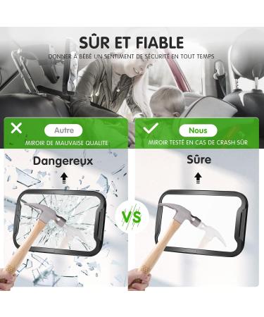 Vinabo Baby Car Mirror | Frost-Proof & 360 Adjustable | Essential Rear Seat Safety for All Headrests - Buy Online on SooperMarket.com