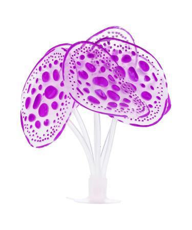 VOCOSTE Silicone Glowing Aquarium Simulation Coral with Suction Cup Purple Violet