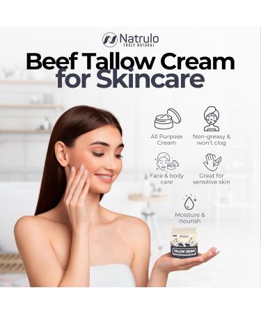 Beef Tallow Cream | All Natural Grass Fed Balm for Eczema & Dry Skin | Moisturizing Face & Body Lotion Made in USA - Buy Online on SooperMarket.com
