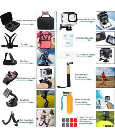 Buy Gurmoir Waterproof Accessories Set for GoPro Hero 12/11/10/9 Black - Complete Action Camera Kit (DT06) | International Shipping - Buy Online on SooperMarket.com