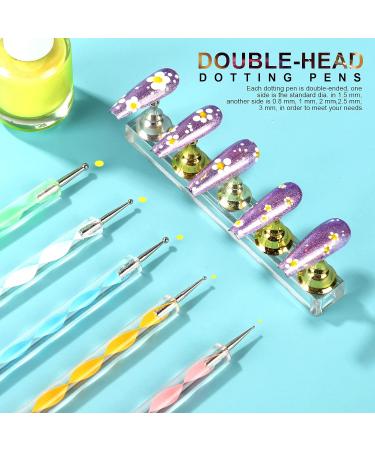Fandamei 22-Part Nail Art Brush Set - 15 Nail Brushes 5 Dotting Pens Sponge Brushes & Tweezers for Perfect Nail Design | International Shipping - Buy Online on SooperMarket.com