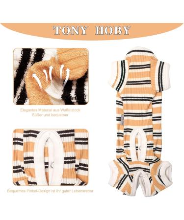 Tony Hoby Dog Suit for Men & Women | Striped Soft Cotton Overall for Dogs | Comfortable Sleepwear S Brown-Boy - Buy Online on SooperMarket.com