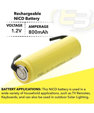 Buy 18-Pack AA 1.2V 800mAh NiCd Rechargeable Battery Cells | High Power for Telecoms UPS RC Devices & More - Global Shipping - Buy Online on SooperMarket.com