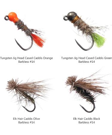 BASSDASH Trout Fly Fishing Flies 12pcs Assortment | Tenkara Wet Dry Nymphs Sakasa Kebari | Barbless Hooks for Trout Fishing - Buy Online on SooperMarket.com