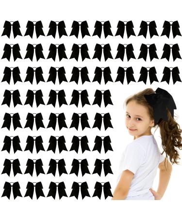 50 Pcs Large Cheerleading Bow 8'' Cheer Hair Bow Jumbo Bows with Ponytail Holder Ribbon Bows Elastic Ties for Teen Girls Softball Cheerleader Outfit Uniform College Sports