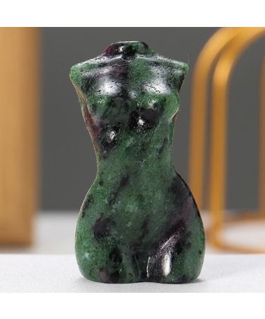Crystal Female Body Crystals Mini Handmade Natural Crystal Stone Strawberry Quartz Body Statue Carved Crafts Polished Figurine Home Ornament Gift 1PC PEIQIYIN ERBDRGAZ (Color : Dark Green Size : 1P 1PC Dark Green