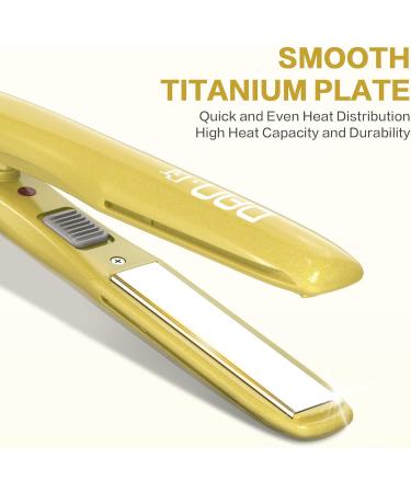 DAN Technology Travel Flat Iron | 2-in-1 Curling & Straightening Iron | 3/4 Inch Titanium Plate | Dual Temperature & Voltage | Mini Hair Straightener for International Shipping - Buy Online on SooperMarket.com