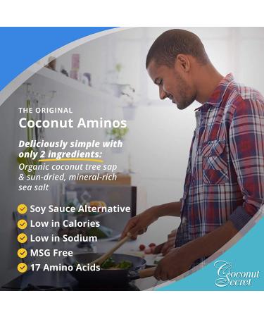 Coconut Secret Coconut Aminos (3 Pack) - 8 fl oz - Low Sodium Soy Sauce Alternative - Organic, Vegan, Non-GMO - Gluten-Free, Keto, Paleo - 144 Servings - Buy Online on SooperMarket.com