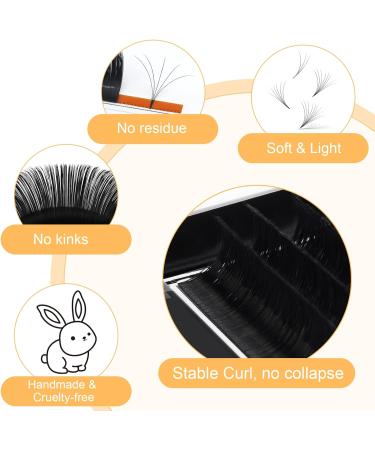 Easy Fan Lashes D-0.03-15mm | Russian Volume Eyelash Extensions | Self Fanning Lashes | 15mm D Curl | Blooming Volume Lash Extension - Buy Online on SooperMarket.com