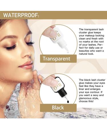 Cluster Lash Glue 5ml - Long Lasting Waterproof Eyelash Extension Bond for DIY Lash Clusters - Clear Lash Glue with Micro Brushes - B&Q LASH - Buy Online on SooperMarket.com