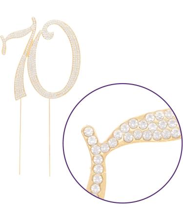 70 Cake Topper for 70th Birthday or Anniversary Gold Crystal Rhinestone Decoration (Gold) - Buy Online on SooperMarket.com