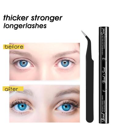 FunnAura 2 in 1 Bond and Seal Lash Glue Waterproof Cluster Lash Glue Strong Hold 72 Hours with a Tweezers - Buy Online on SooperMarket.com