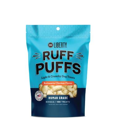 BIXBI Ruff Puffs Flavored Dog Training Treats, Rotisserie Chicken, 4 oz