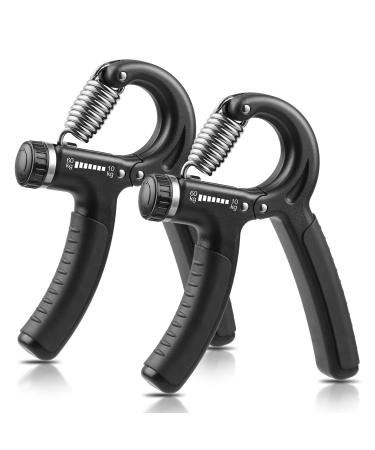Niyikow 2 Set Hand Trainer Forearm Trainer adjustable resistance 10-60kg hand forearm training device grip grip grip coach non-slip handle for athletes and restoration of the hand black-2 Pack