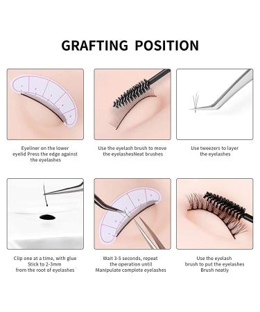 Buqikma 14PCS Lash Extension Kit with Glue - Professional False Eyelashes Practice Kit for Makeup Mannequin Head - Extension Starter Kit with Glue Tool - Buy Online on SooperMarket.com