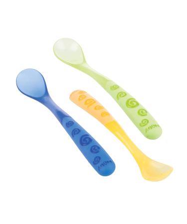Nuby ID5377 Long Porridge Spoon - Pack of 3 in Assorted Colours | Best International Shipping - Buy Online on SooperMarket.com