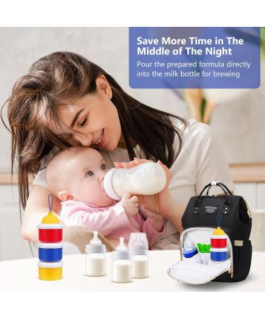 Vicloon 3-Layer Baby Milk Powder Dispenser & Snack Container - Portable Storage Pots in Red/Yellow/Blue - Buy Online on SooperMarket.com