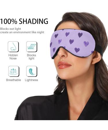 Haskirky Light Blocking Eye Mask - Adjustable Breathable Adult Men and Women Travel Eye Mask - Perfect for Business Trips, Yoga, Meditation - Deep Sleep Comfort (Purple Heart) - Buy Online on SooperMarket.com