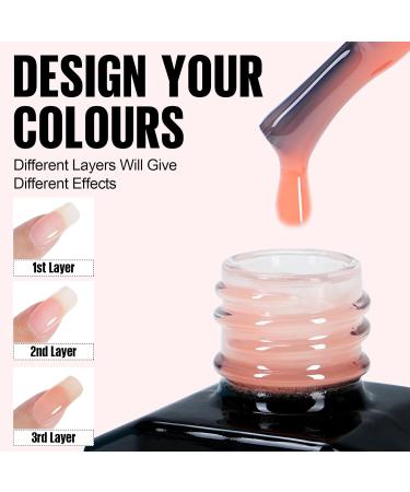 TOMICCA Nude Jelly Gel Polish - Pink Translucent Soak Off Neutral Color 15ML - Buy Online on SooperMarket.com
