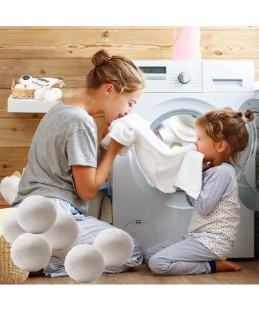 Natural Wool Dryer Balls - 6 Eco-Friendly Felt Balls for Tumble Dryers | Reduce Drying Time & Softens Clothes - Buy Online on SooperMarket.com