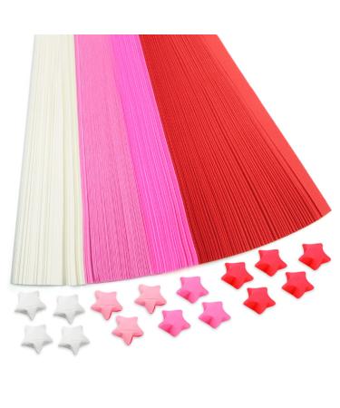 540 Sheets of Star Origami Paper, 4 Colors of Lucky Star Paper Strips, Double Sided Origami Star Paper Strips, Lucky Star Decoration Folding Paper for Art, Craft, DIY (pink) CN.BPUS20220906006
