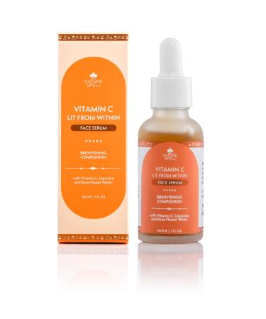 Nature Spell Pure Vitamin C Face Serum 30 ml - Brightens Skin - Minimise Enlarged Pores Anti Aging Serum for Face - Suitable for All Skin Types - 100% Vegan - Made in the UK