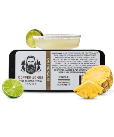 Mustache Wax | Promotes Clean & Well-Kept Mustache | Strong All-Day Hold | Beeswax Jojoba Oil & Sea Minerals | On The Rocks | 1oz