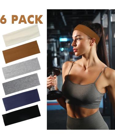 Shop Sularpek 6 Pack Yoga Headbands - Women's Soft Elastic Hair Bands for Summer Fitness & Workouts - Perfect for Yoga & Welding - Buy Online on SooperMarket.com