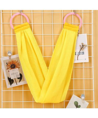 Double Sided Exfoliating Back Scrubber with Coarse Sand | Handle for Body Washing Shower - Yellow - Buy Online on SooperMarket.com