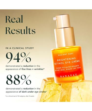 RANAVAT Brightening Retinol Eye Cream - Anti-Aging Dark Circle Corrector with Bakuchi Seed & Saffron | 0.5 oz International Shipping Available - Buy Online on SooperMarket.com