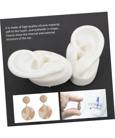Pair of Human Ear Model Silicone Mold for Jewelry and Body Stencils - White Medium - Buy Online on SooperMarket.com