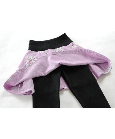 Little Girls Floral Print Outfit Set | Heart Print Sweatshirt Tops and Leggings Skirt | 7-8 Years | #1 Flower - Buy Online on SooperMarket.com