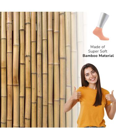 Cosyfeel Women Loose Diabetic Socks | 4-Pack Neuropathy Ankle Socks for Ladies | Super Soft Eco-Friendly Bamboo Material | Durable with Seamless Toe | Multicolour Patterns | 4 Seasons 4-7 SALMON - Buy Online on SooperMarket.com