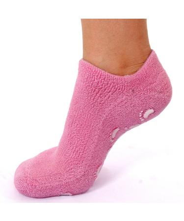Emilystores Pink Moisturize Soften Repair Cracked Skin Moisturizing Treatment Full Gel Jojoba Oil Vitamin e Spa Socks 1pair by Emilystores