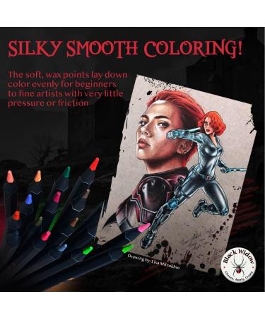 Black Widow Dragon Colored Pencils For Adult Coloring - 36 Coloring Pencils With Smooth Pigments - Best Color Pencil Set For Adult Coloring Books And Drawing - A Must Have Pencil Set - Buy Online on SooperMarket.com