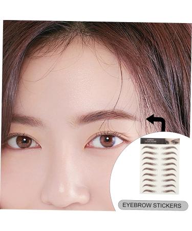 Baluue 9 Sheets Realistic Fake Eyebrows Eyebrow Stickers Waterproof Hairlike Eyebrows Brown - Buy Online on SooperMarket.com