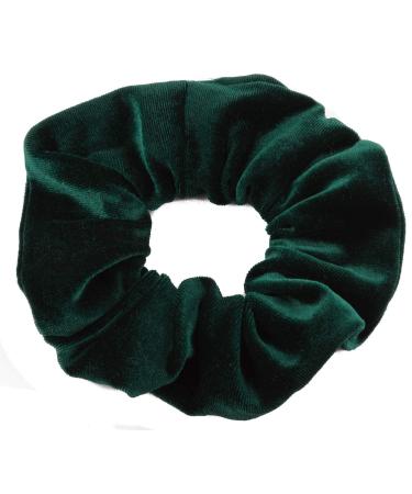 Mytoptrendz Luxurious Premium Plain Smooth Velvet Scrunchie Hair Ties Ponytail Bands (Dark Green)