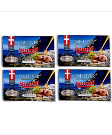 Sanniti Cod Liver, Scandinavian Edition, 4.3 oz (Pack of 4)