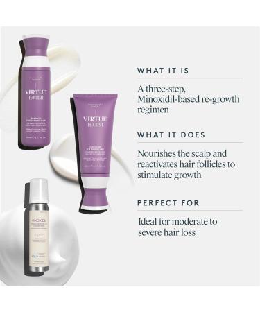 Virtue Flourish Hair Growth Regimen for Women - Minoxidil 5% Foam for Fine & Thinning Hair | Sulfate Free & Color Safe - International Shipping Available - Buy Online on SooperMarket.com