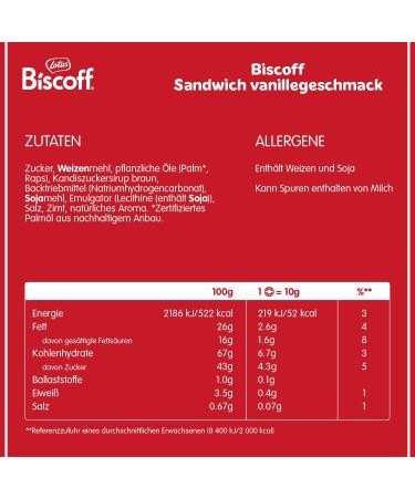 Lotus Biscoff Double Sandwich Biscuits - Vanilla Creme Filling | Vegan | 15 Pack (9 x 150g) | Unique Crispy Taste | No Added Flavors or Dyes | International Shipping Available - Buy Online on SooperMarket.com