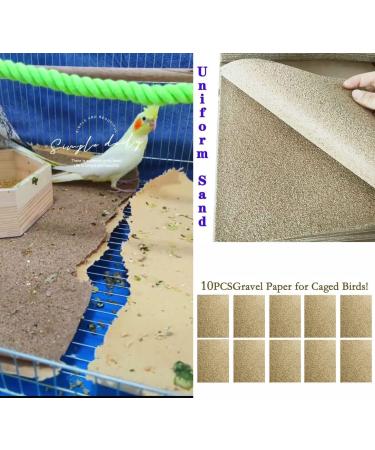 Gravel Bird Cage Liner Paper | Sea Sand Bedding for Hard-Billed Birds | Safe, Clean, Easy | 10 x 16 - Buy Online on SooperMarket.com