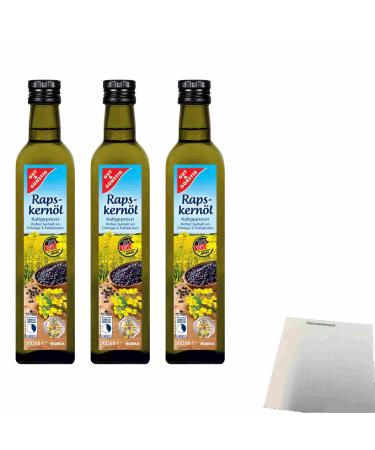 Good & Cheap Native Rapeseed Oil Cold Pressed Pack of 3 (3x500 ml Bottle) + usy Block