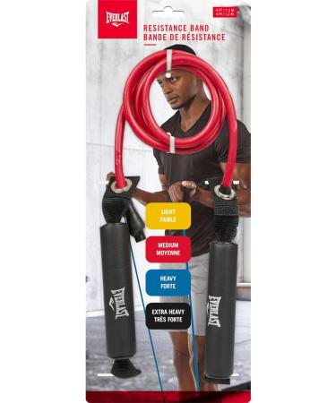 Everlast Medium Resistance Band - Durable Latex Tube with Padded Handles Ideal for Pilates Home Gym Fitness Weight Loss Full-Body Workouts Great Exercise Equipment for Home & Recovery - Buy Online on SooperMarket.com