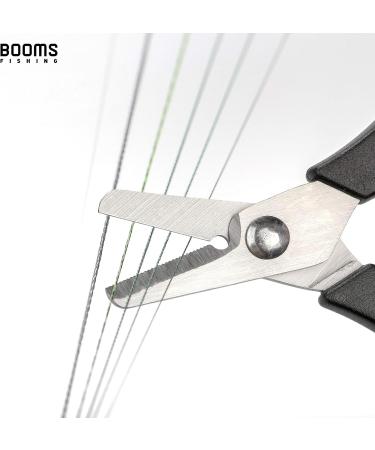 Booms Fishing S01 Braided Line Scissors Cutter | Saltwater/Freshwater Shears with Retractor | Black Serrated Fishing Tool - Buy Online on SooperMarket.com