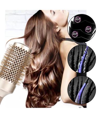 5PCS Round Brush Set with Boar Bristle Curved Vented Hair Brush - Nano Thermal Ceramic & Ionic Tech for Healthy, Shiny Hair - Buy Online on SooperMarket.com